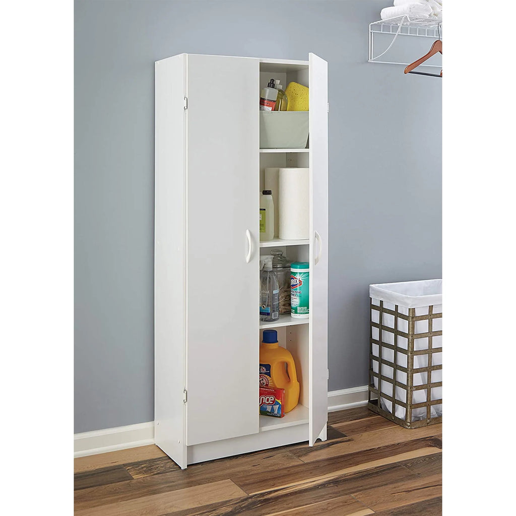 Adjustable 4 Shelf Pantry Cabinet, White T101