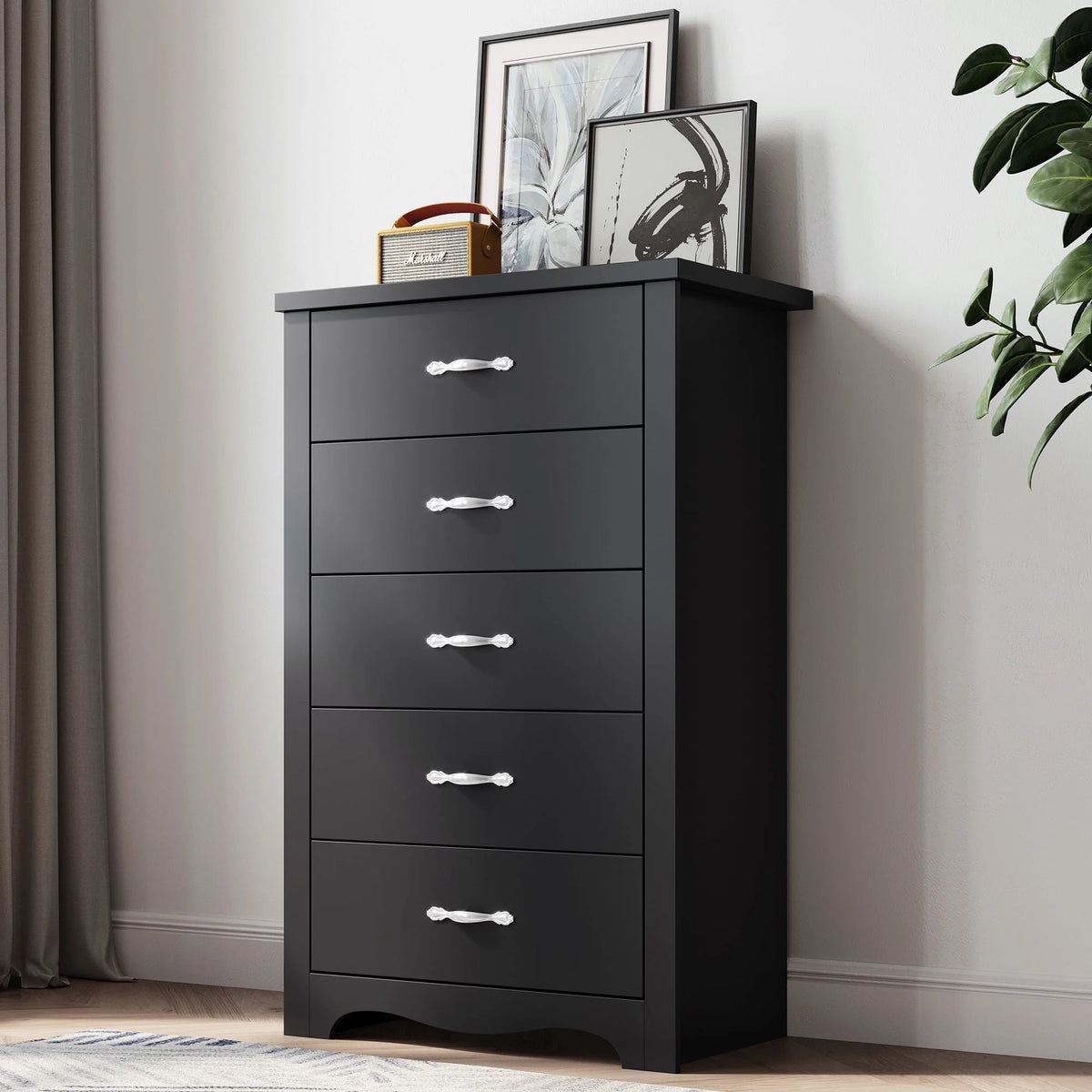 Black 5 Drawer Dresser F87755