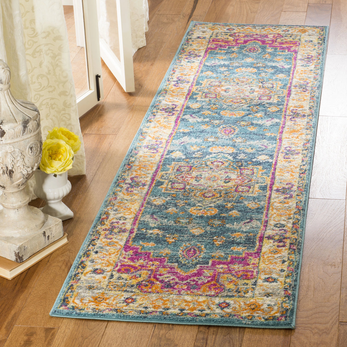Blue Multi Floral Runner Rug 2'3" x 10' H381