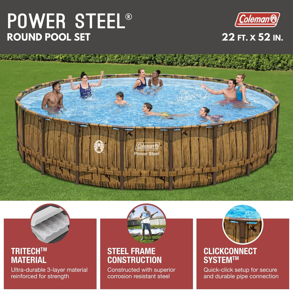 Round Metal Frame Above Ground Pool Set L7972