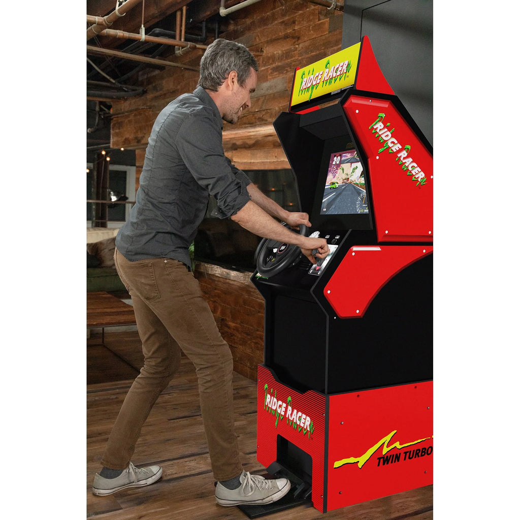 5 Games in 1 Arcade with Rumble Steering Wheel and Lit Marquee Q622906