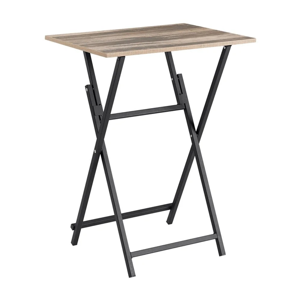Folding Tray Side Table, Rustic Brown and Black B216