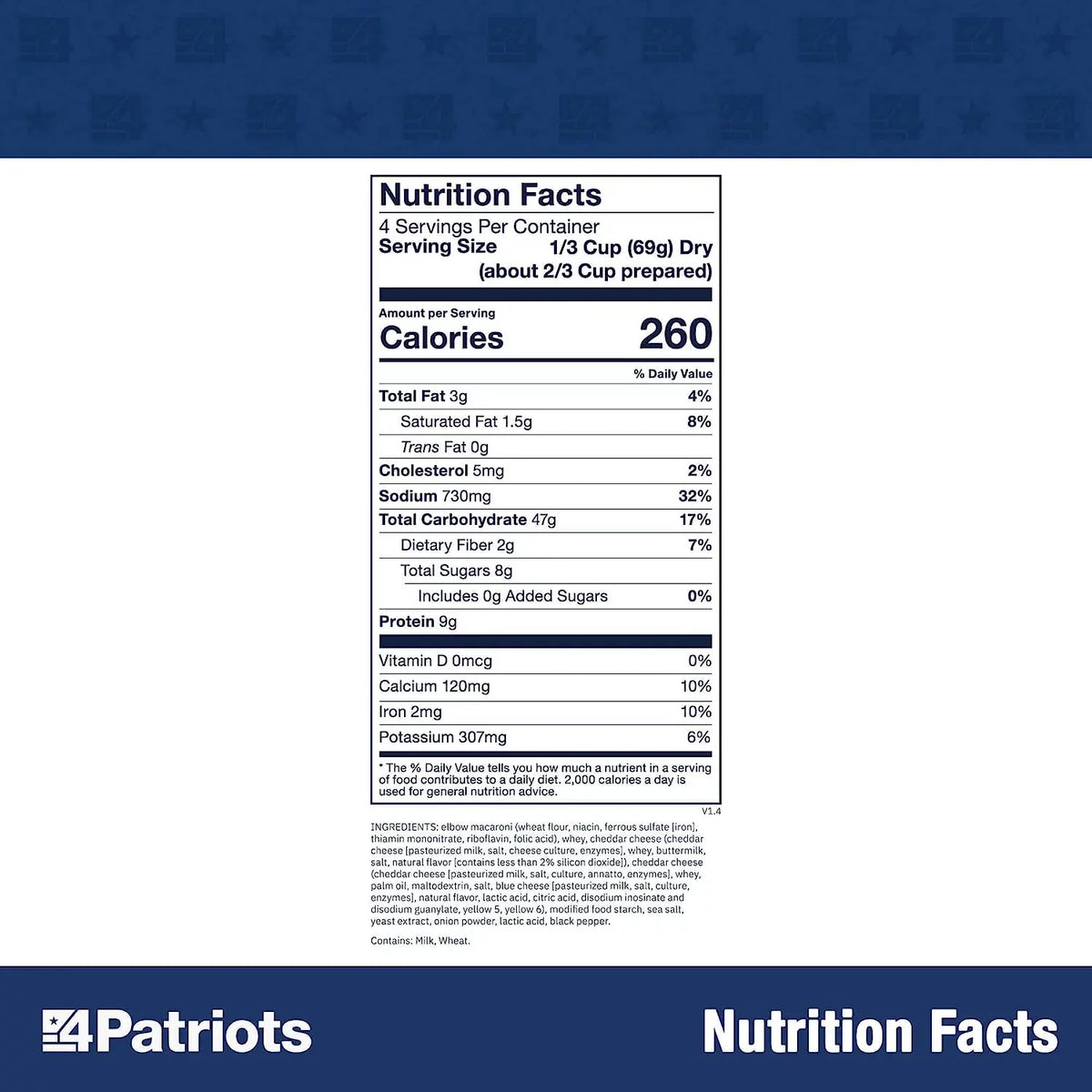 Mac & Cheese 6 Pouches 24 Servings E380770