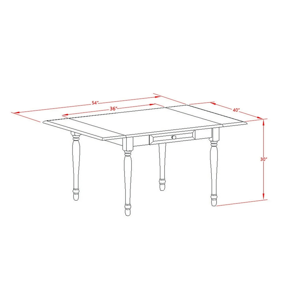 5 Pc Dinette Set with Rectangle Drop Leaf Table and 4 Chairs S625840
