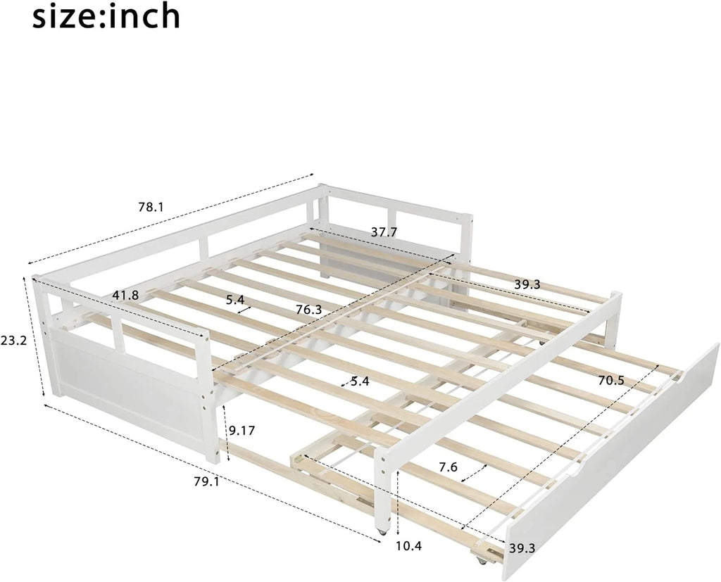 White Daybed with Trundle G82579