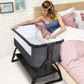 Baby Bassinet Bedside Sleeper Adjustable 7-Level Portable Bed Light Gray G4169
