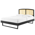 Black Wood Full Size Platform Bed Frame E454