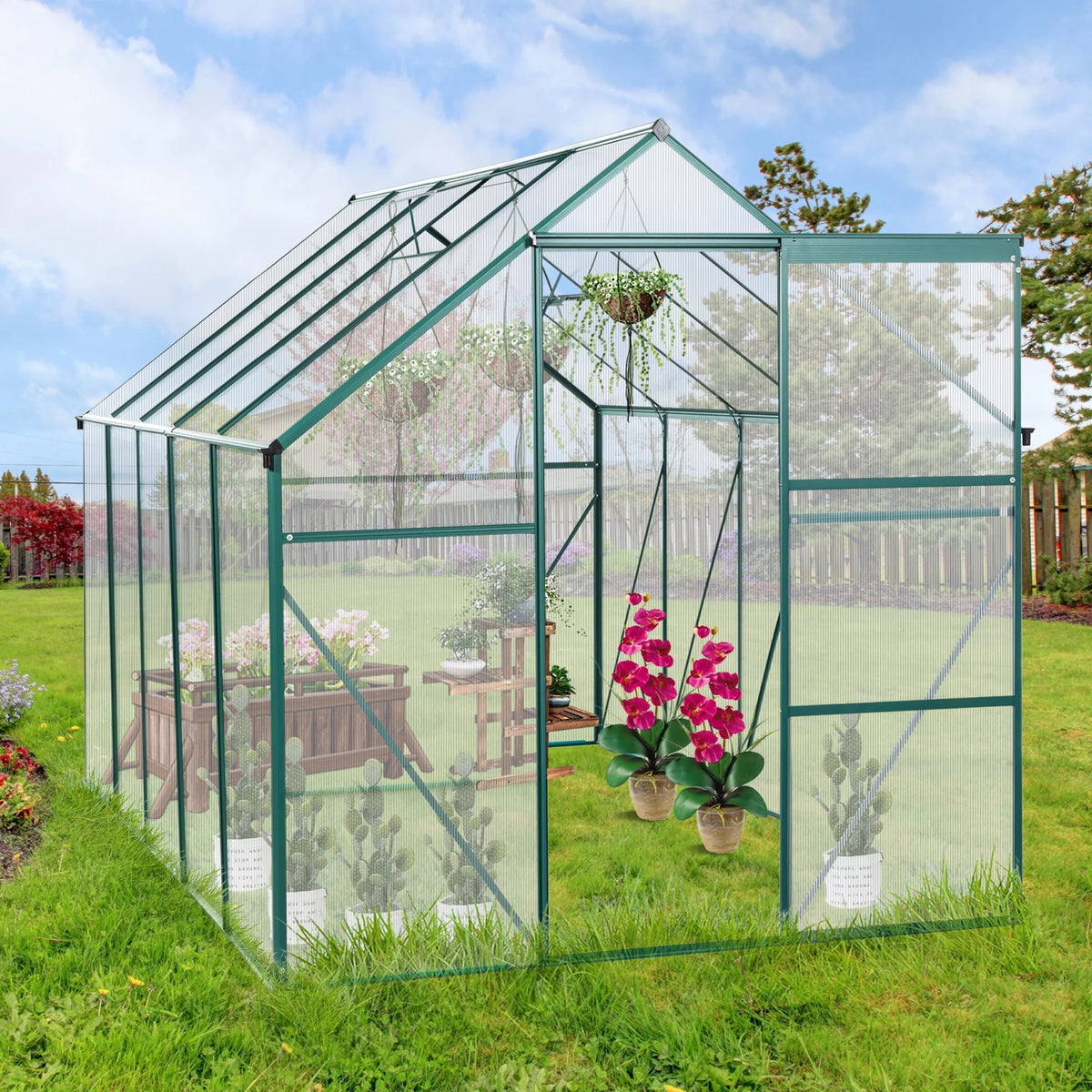 6' x 10' Aluminum Polycarbonate Greenhouse I325