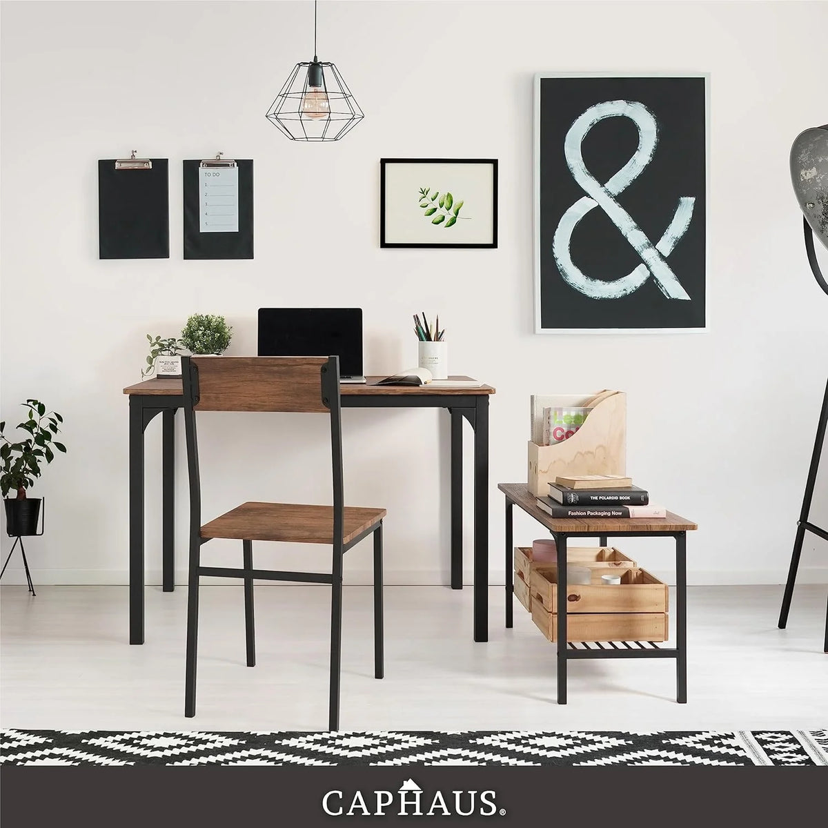 4 Pieces Dining Table Set with Bench and Chairs Y268494
