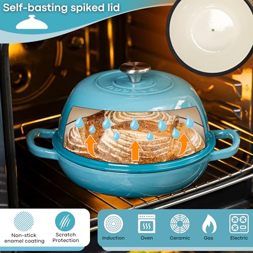 Enamelled Cast Iron Dutch Oven Pot, Dark Blue, 6 Quarts B295456