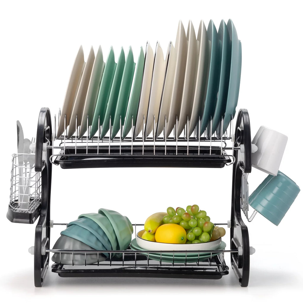 2-Tier Black Dish Drainer W919638