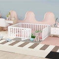 White Full Size Wood Daybed Frame with Fence D72836