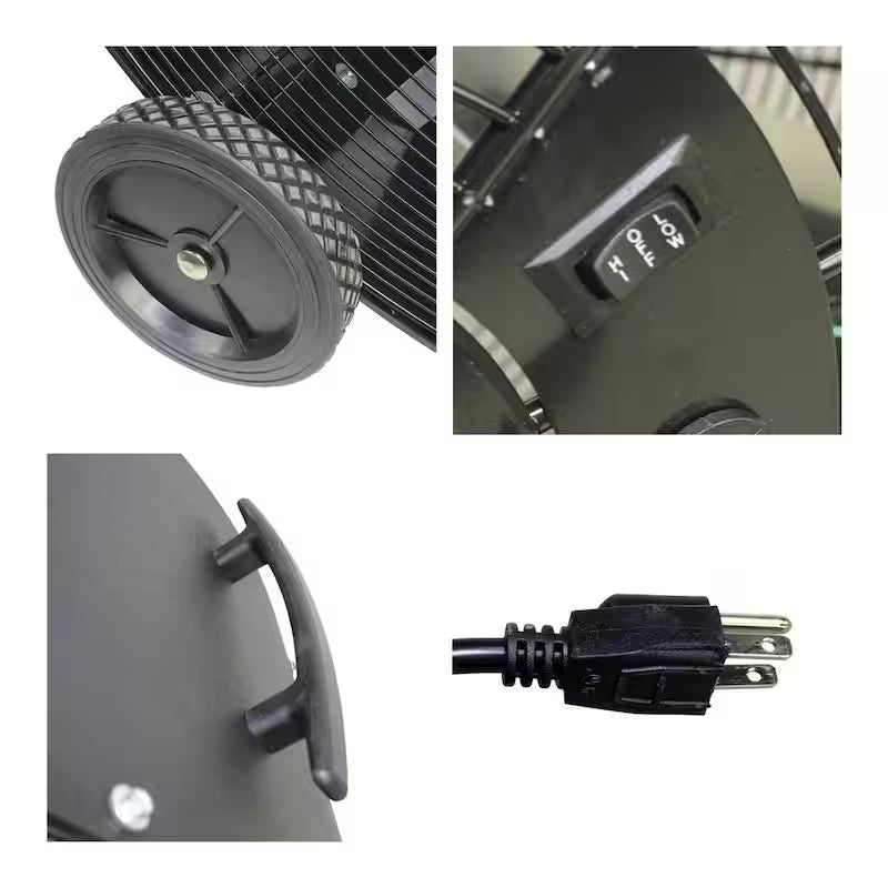 48 In. 2-Speed Belt Drive Drum Fan Black Poly Housing E255807