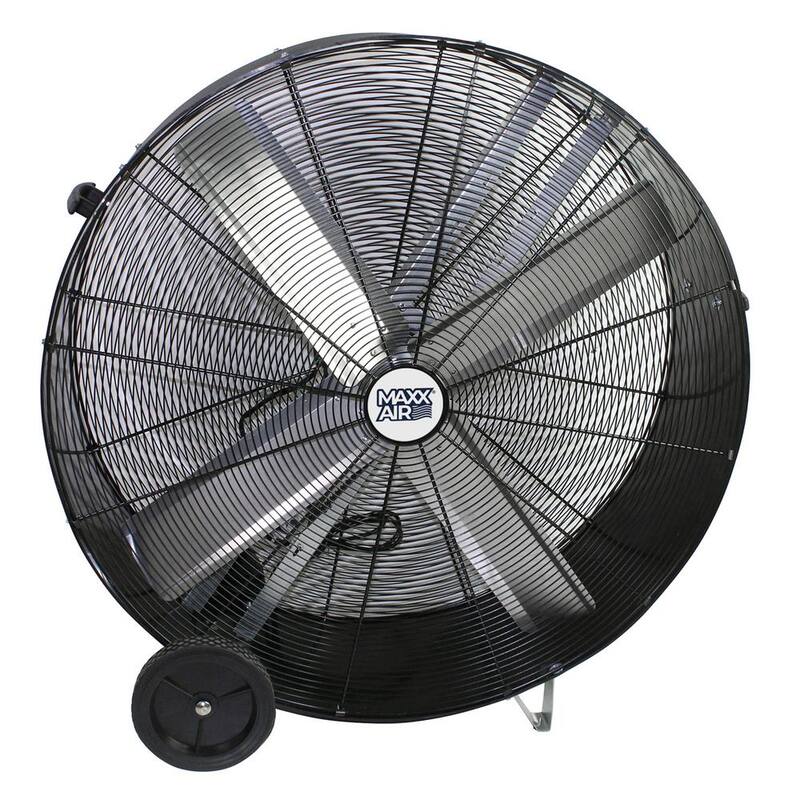 48 In. 2-Speed Belt Drive Drum Fan Black Poly Housing E255807