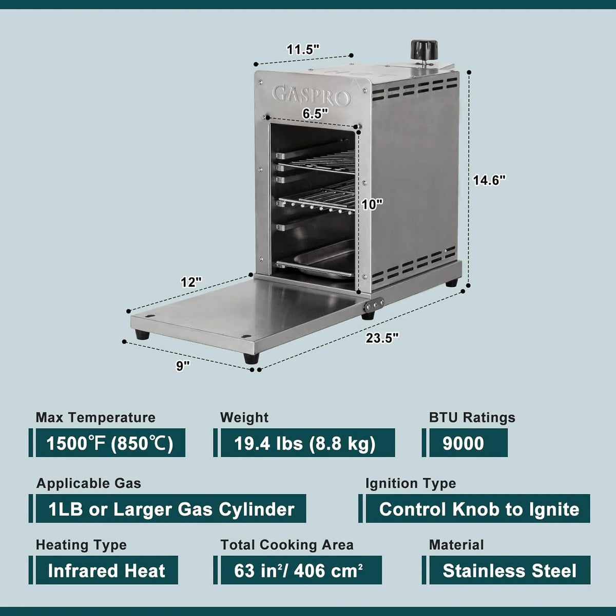 Portable Stainless Steel Propane Gas Grill Q477326