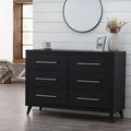 Black 6 Drawer Double Dresser Z87954