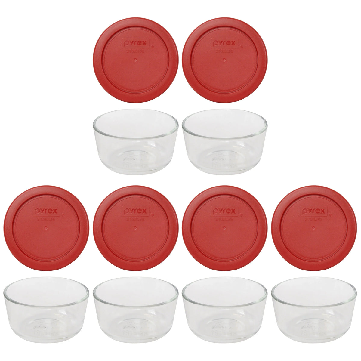 1-Cup Clear Round Glass Food Storage Bowl with Lid 6-Pack I555