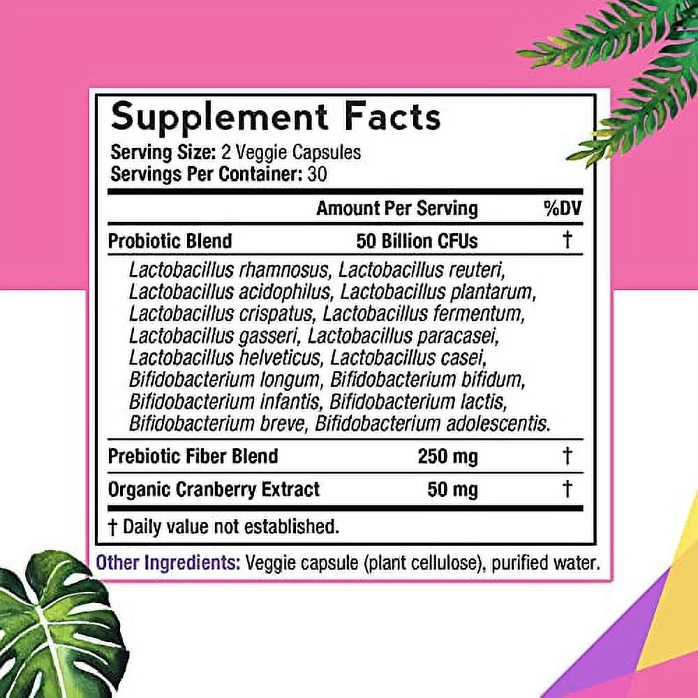 Women's Probiotic 50 Billion CFU 60 Capsules Y929107