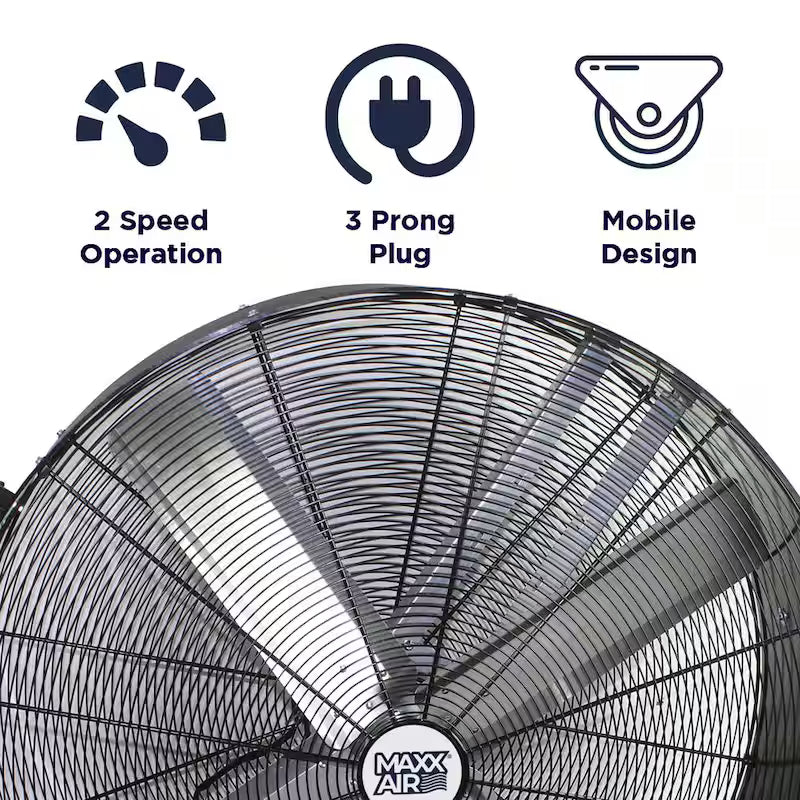 48 In. 2-Speed Belt Drive Drum Fan Black Poly Housing E255807