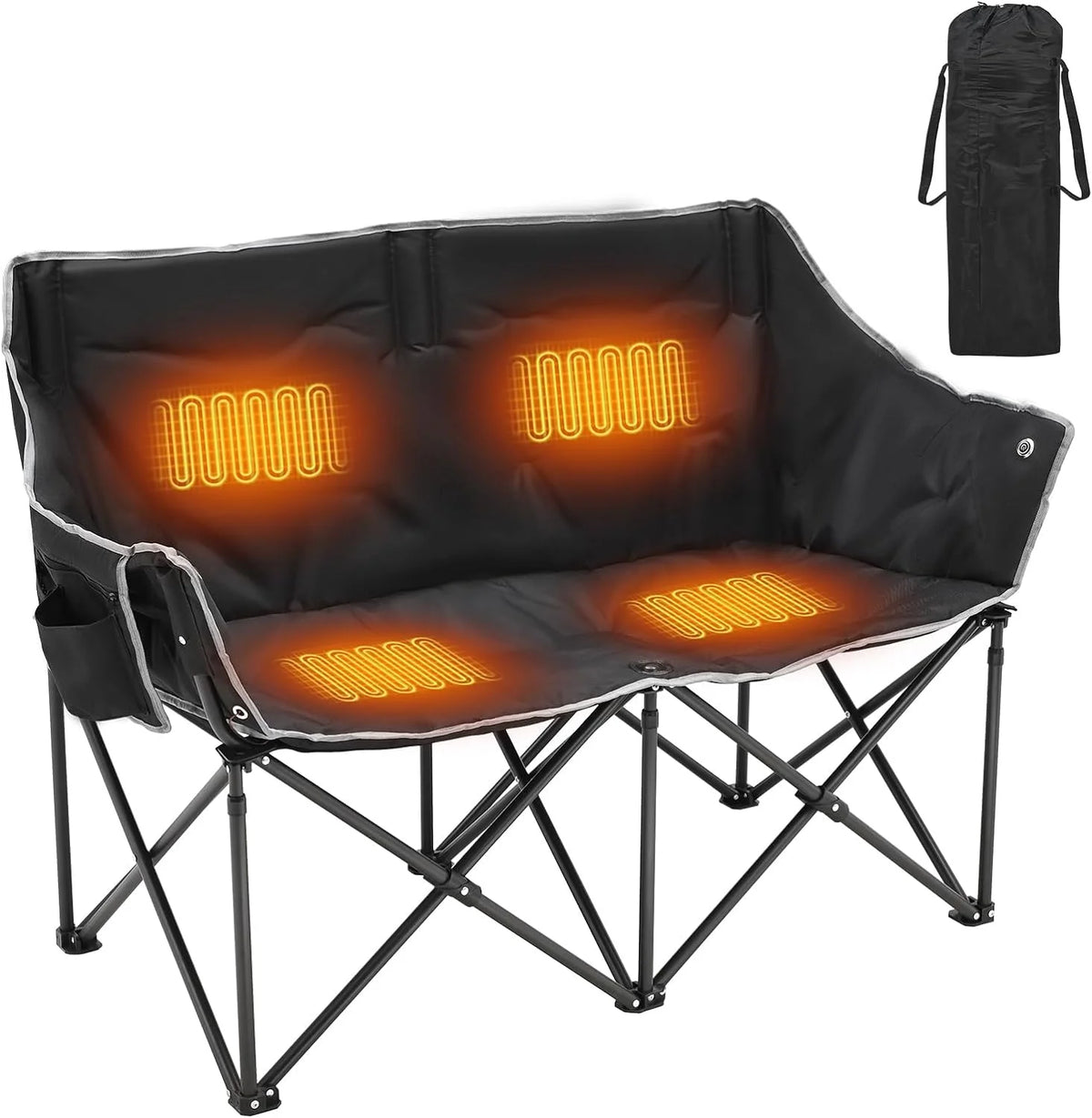 Oversized Heated Two Person Folding Camping Chair N6936