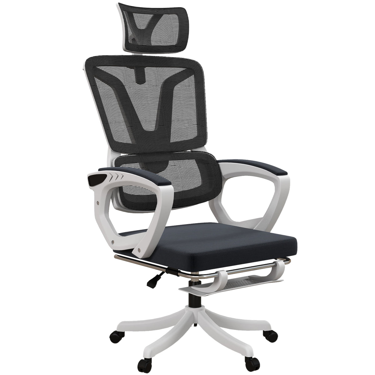 Black Home Office Chair with Adjustable Headrest and Lumbar Support J83426