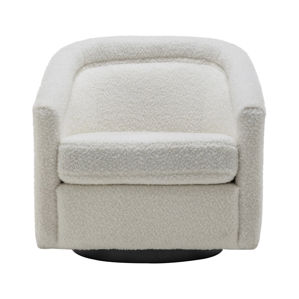 Cream Faux Leather Velvet Swivel Chair A946066