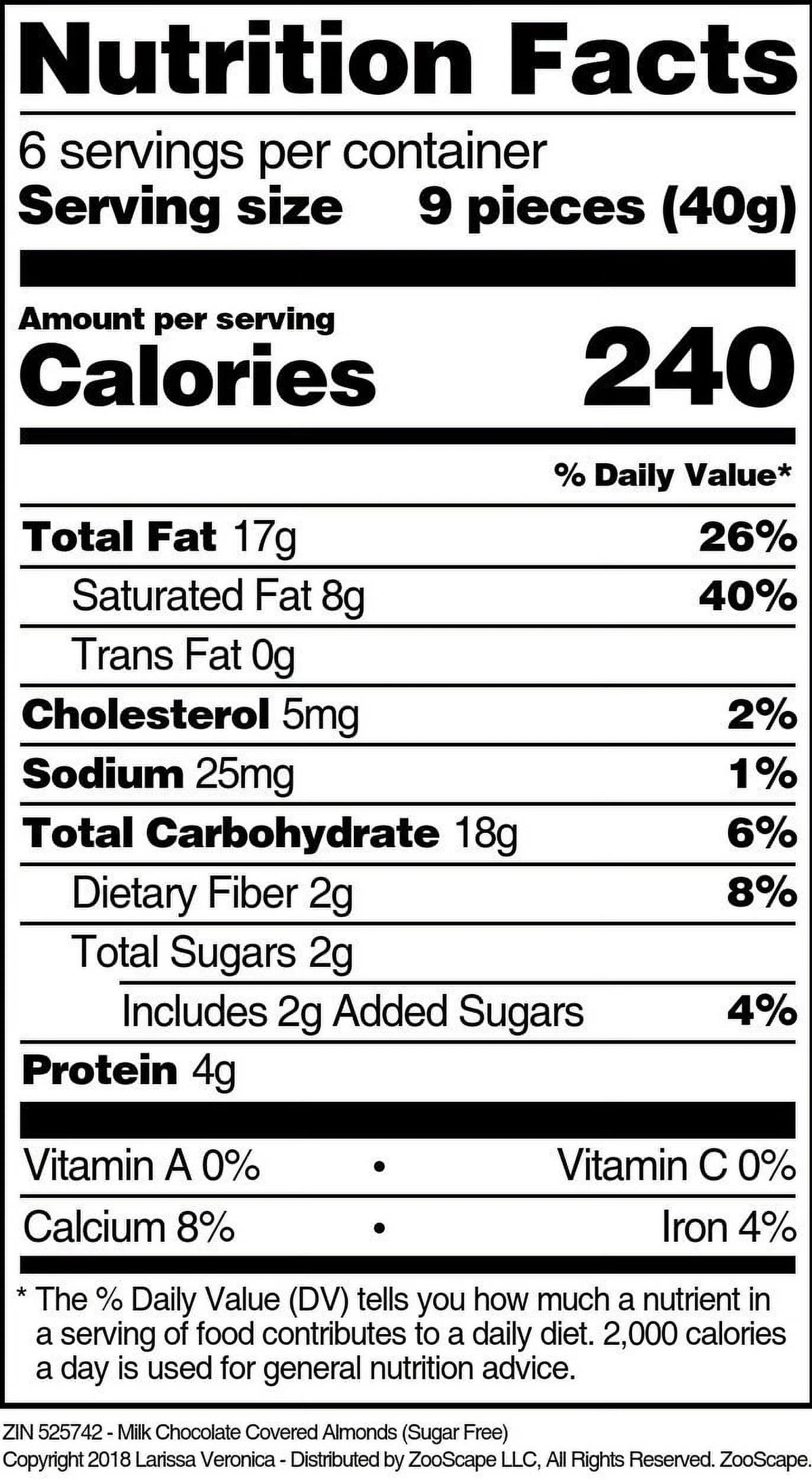 Sugar Free Milk Chocolate Covered Almonds 8 oz 3-Pack E851308