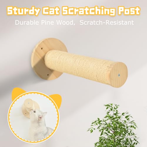 9pc Wooden Cat Wall Shelves with Condo Houses Perches Ladders and Scratching Posts H486