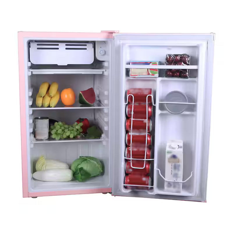Coral Pink Retro Mini Fridge O5504