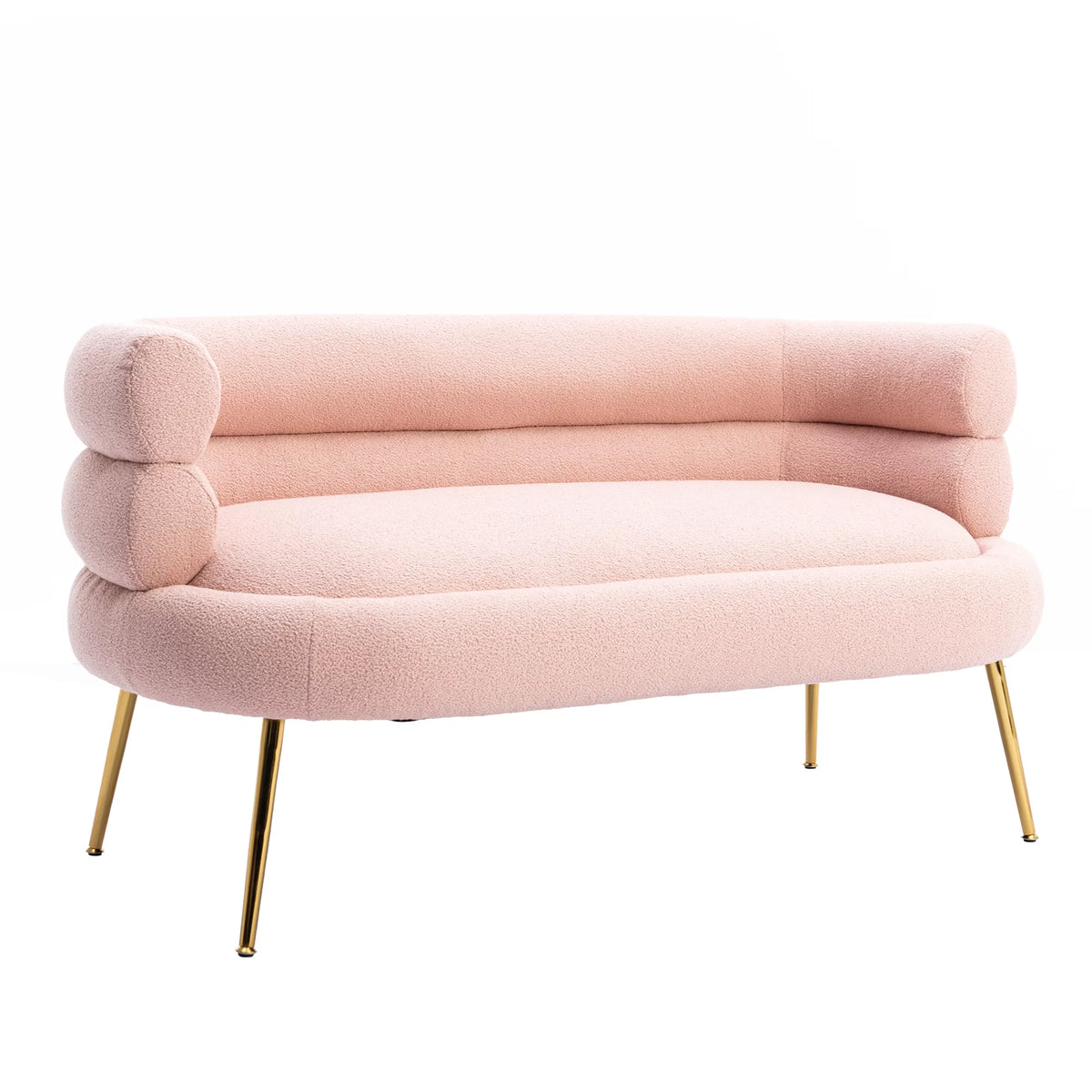 Pink Polyester Upholstered Wingback Accent Chair with Metal Legs X24188