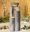 Cascading Outdoor Floor Water Fountain with LED Light 34 1/2" U8496