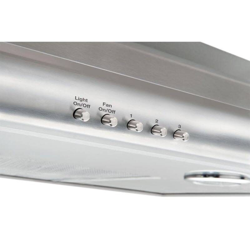 30 in. Convertible Range Hood with Push Buttons in Stainless Steel V86861