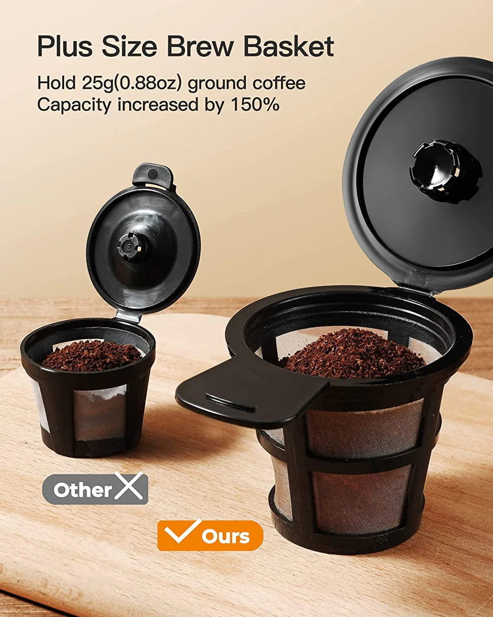 Single Serve Coffee Maker for K Cup & Ground Coffee, 6 to 14 oz Black A4488