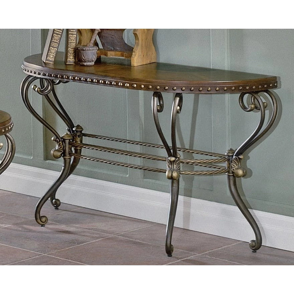 Metal Console Table in Dark Cherry Z352