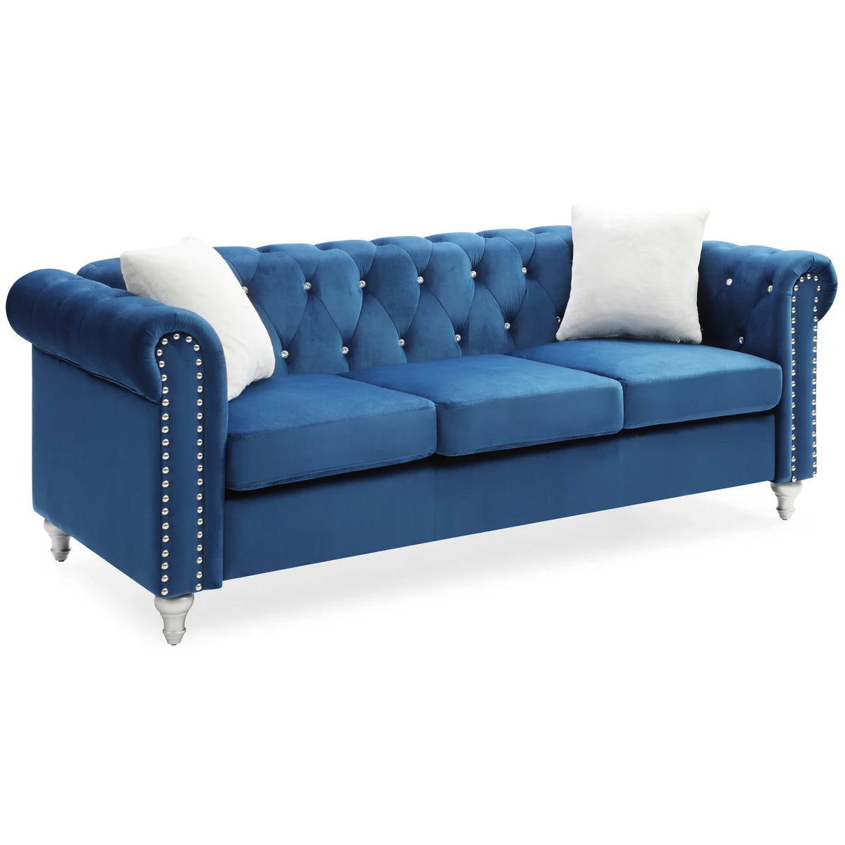 Navy Blue Velvet Sofa H430346