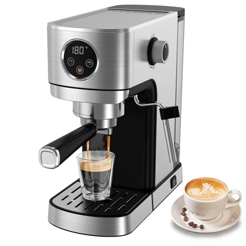 20 Bar Stainless Steel Espresso Machine with Steam Milk Frother K714689