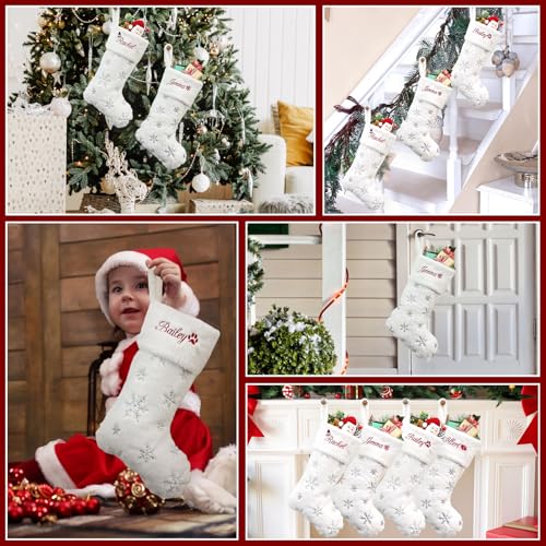 White 1 Pack Large Faux Fur Christmas Stockings O1236
