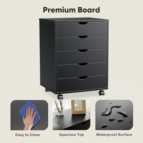 White 7 Drawer Mobile File Cabinet with Wheels B13668