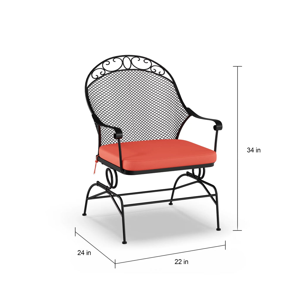 3-Piece Outdoor Metal Bistro Set with Red Cushion Y239524