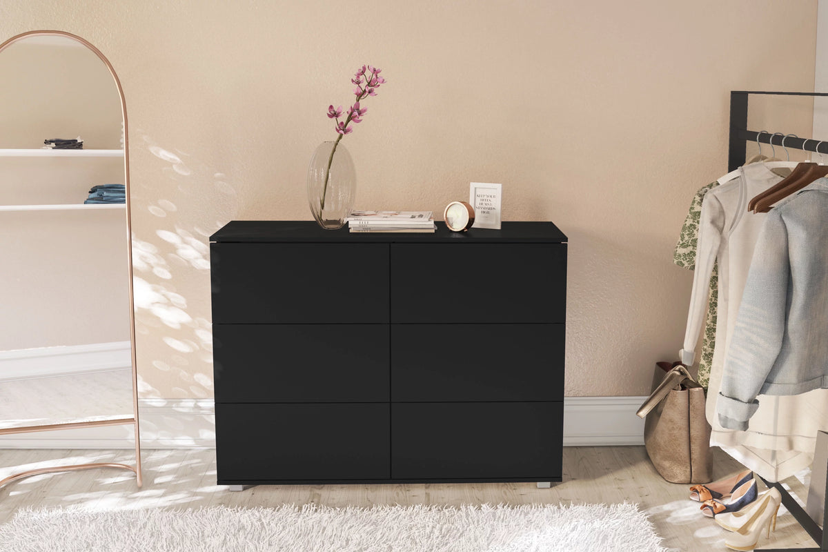 White 6 Drawer Wood Double Dresser X4660