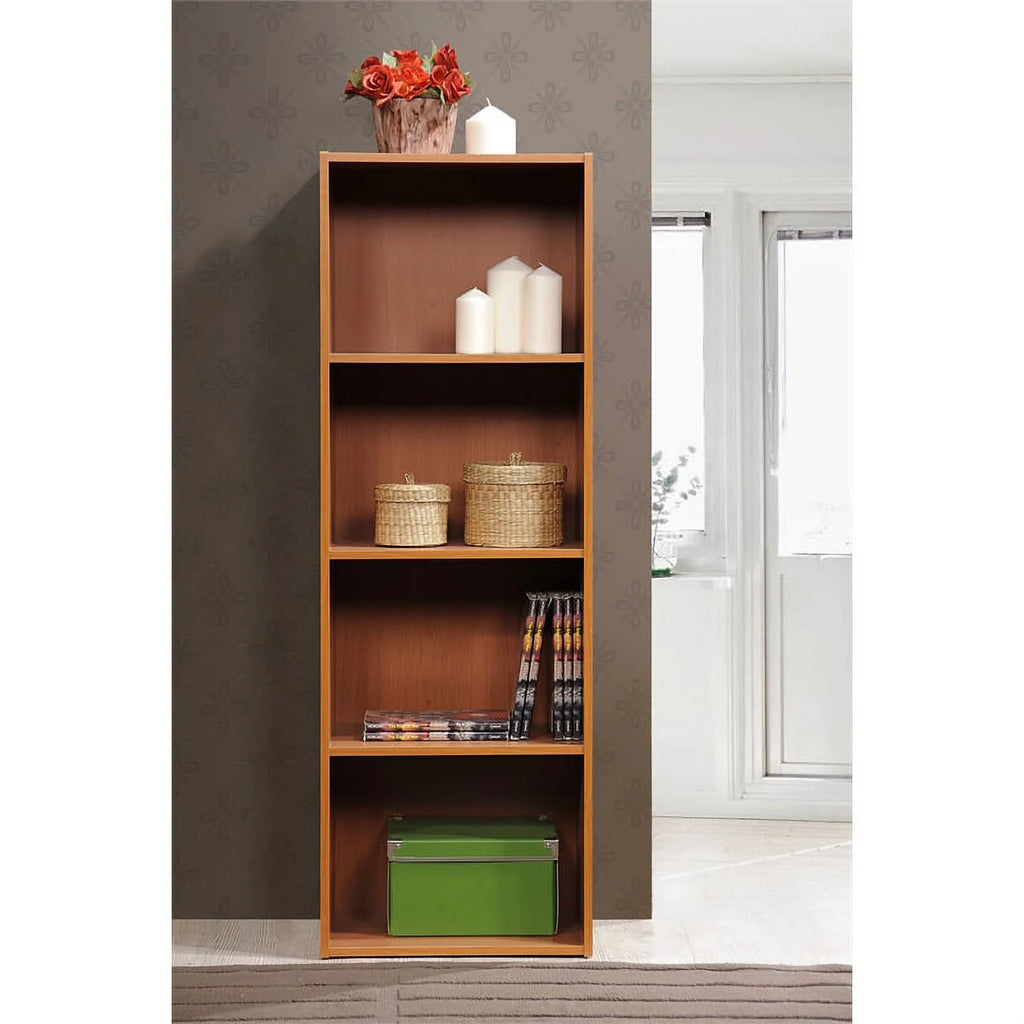 Four Shelf Wooden Bookcase in Cherry Finish K5348