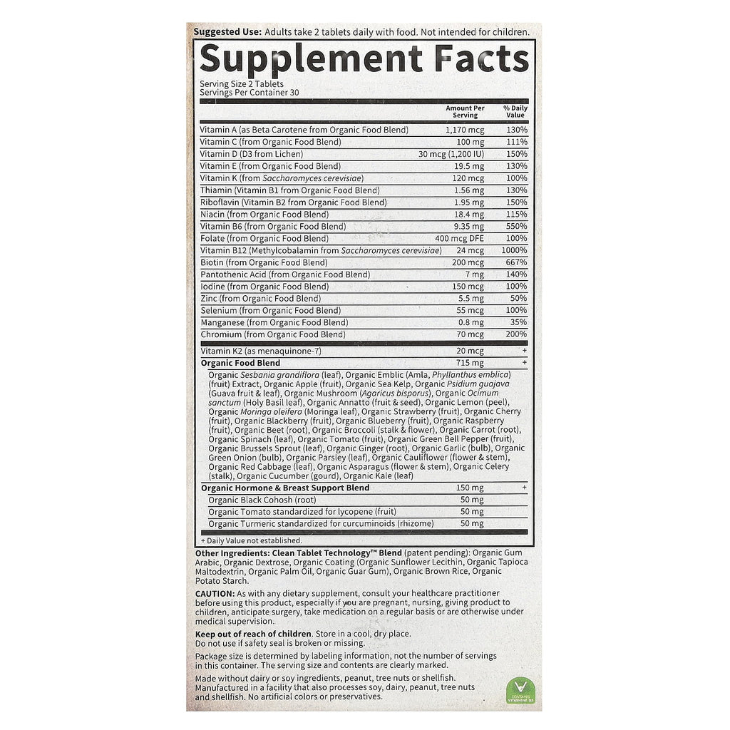 Women's Multi 40+ 60 Vegan Tablets O596