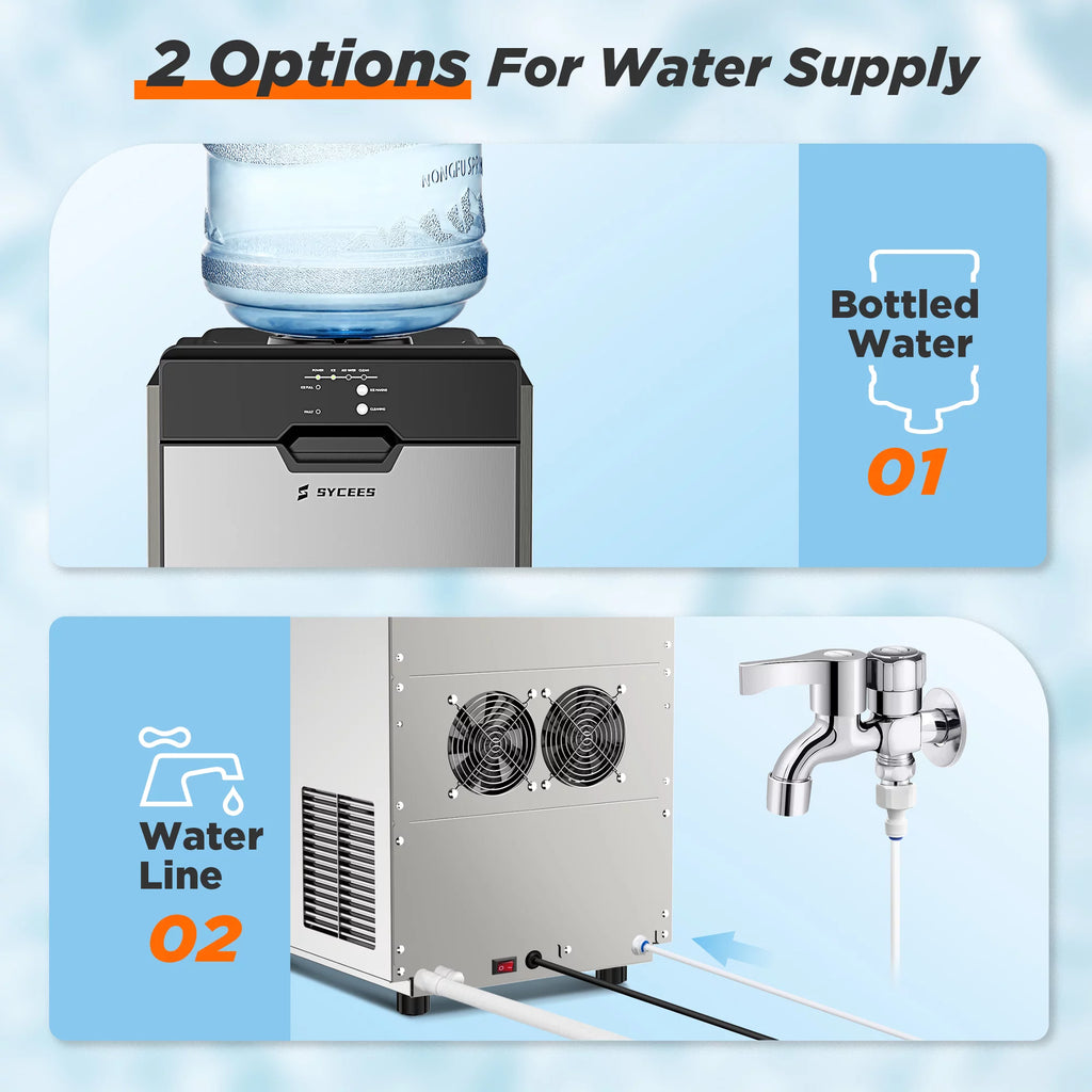 Nugget Ice Maker Countertop, 55lbs/24h, Self-Cleaning Pellet Ice Machine S7240