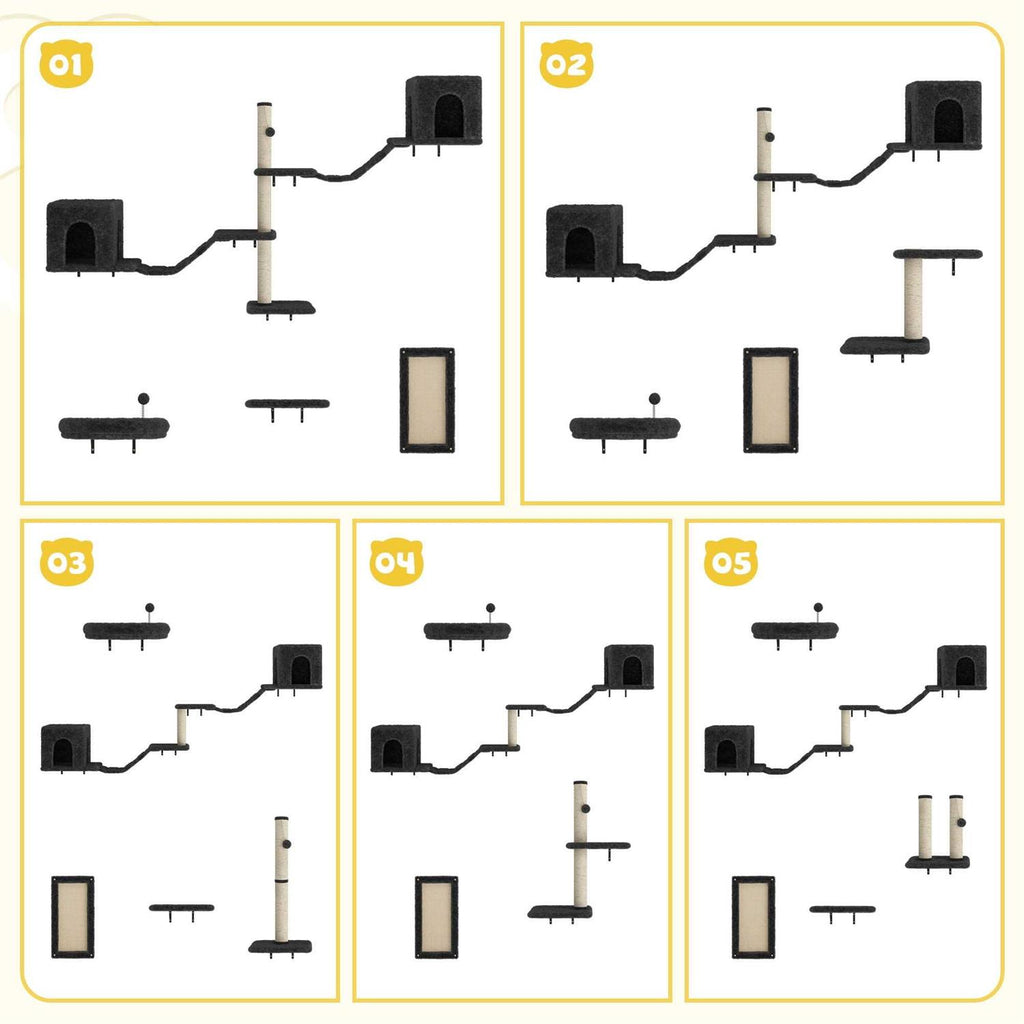 Wall-Mounted Cat Shelves Cat Tree Climber Set Q88287