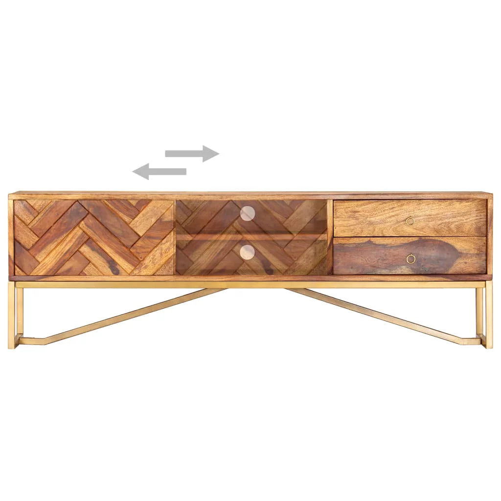 Sheesham Wood TV Stand with 2 Drawers and Shelves C770
