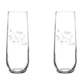 Set of 2 Stemless Glass Champagne Flutes 8.5 oz M9889