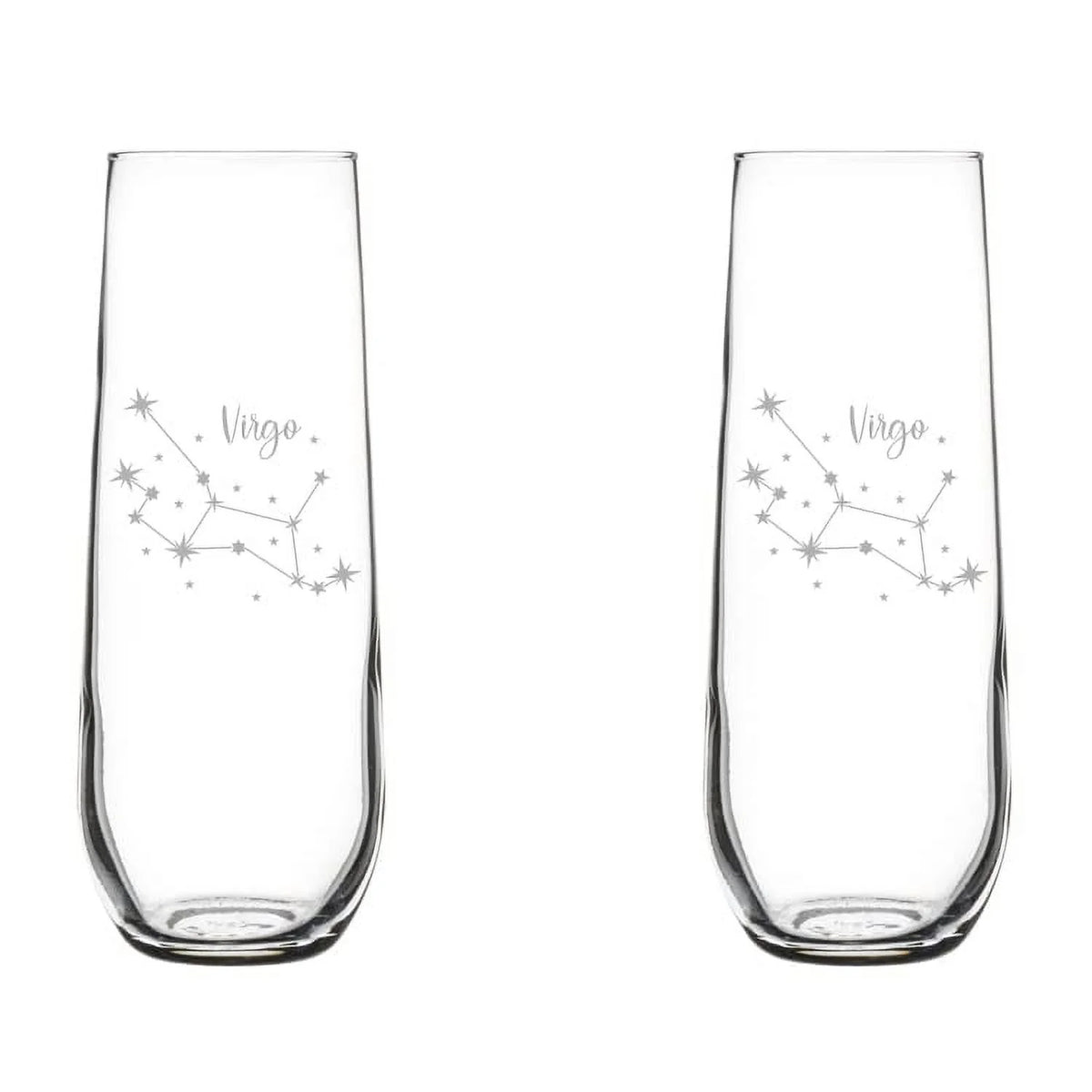 Set of 2 Stemless Glass Champagne Flutes 8.5 oz M9889