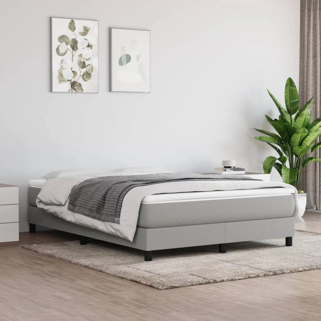 Full Size Box Spring Bed Frame with Wooden Slat Support O926