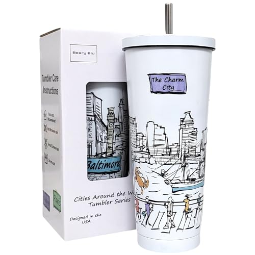25 Oz Vacuum Insulated Stainless Steel Tumbler with Lids & Straw B70802