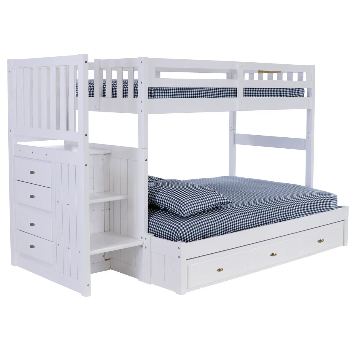 Solid Pine Bunk Bed in Casual White U37592